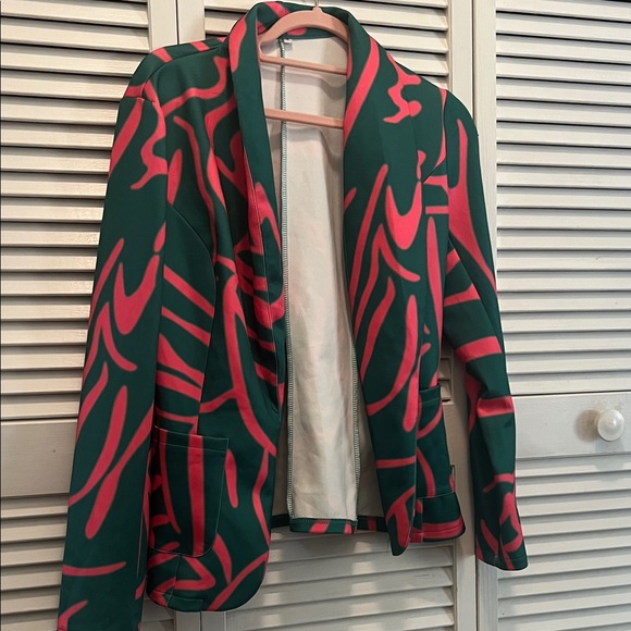Fashion to Figure Jackets & Blazers - # 0866+ Stylish Green and Pink Women's Jacket